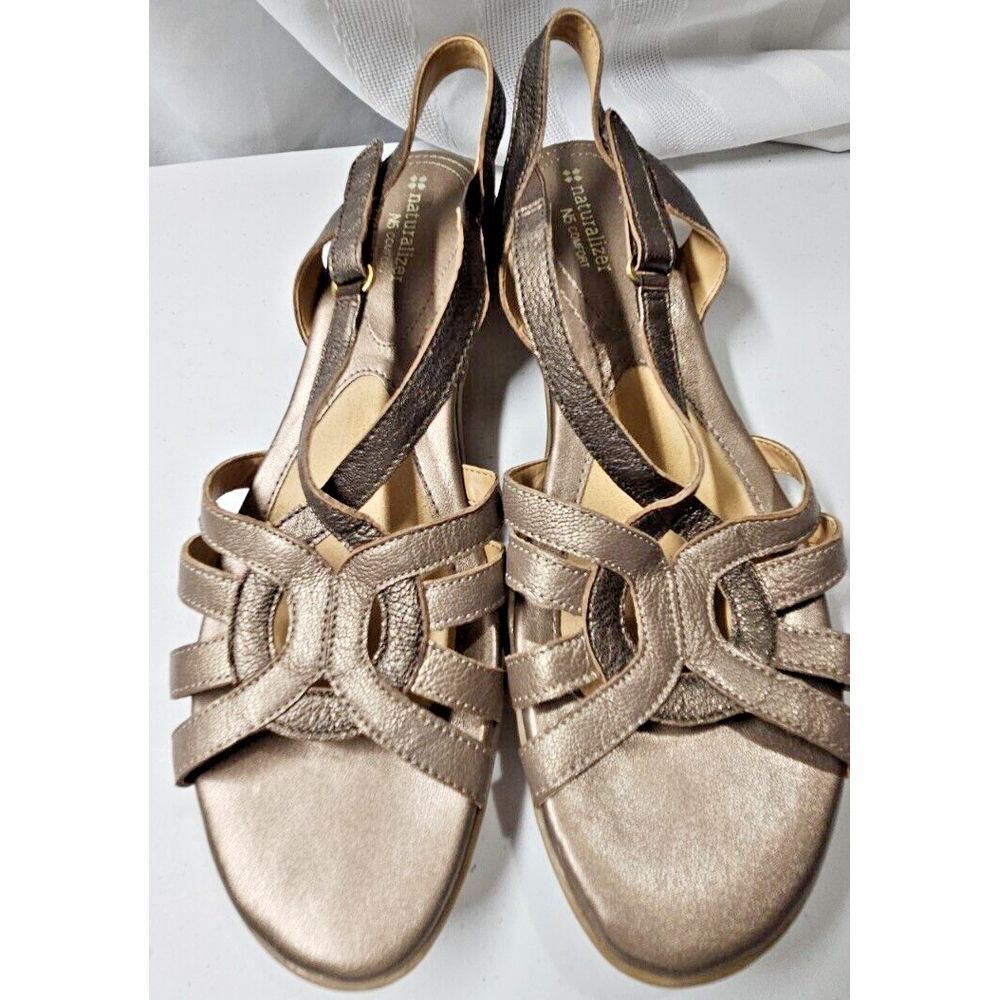 Naturalizer N5 comfort women Catrina leather brown sandal slingback women Sz 9N